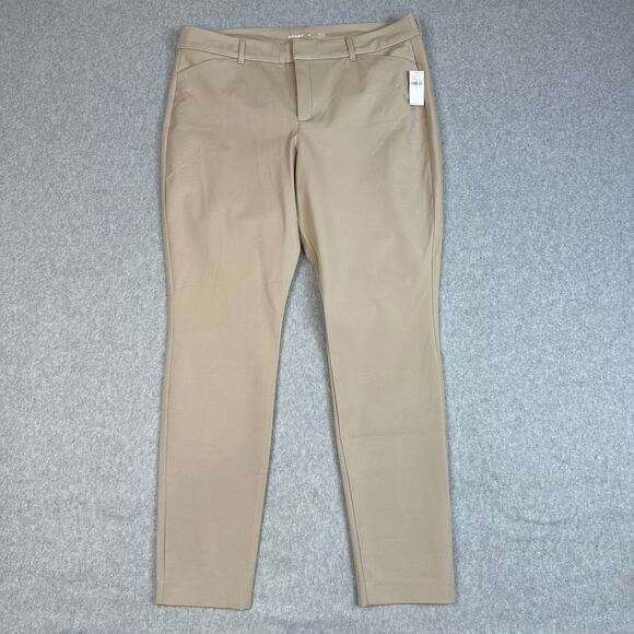 Old Navy Pants Womens Size 16 Mocha Taffy High Rise Pixie Secret Smooth Pockets - Picture 1 of 14
